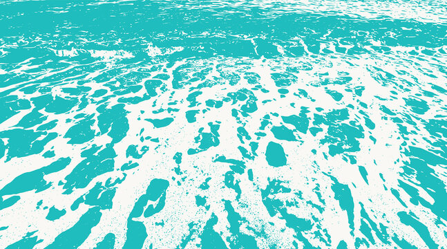 16-27. Abstract vector images of the beach with waves and bubbles in view - illustration.