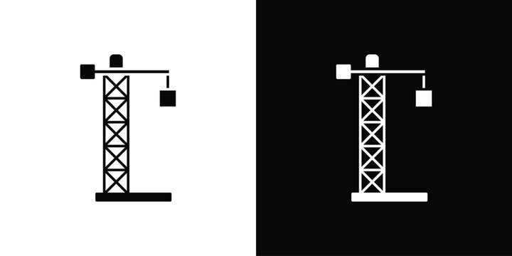 Construction crane icon minimal logos bundle