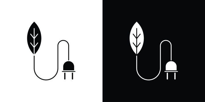 Green energy icon minimal logos bundle
