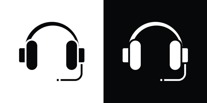 Headphones icon minimal logos bundle