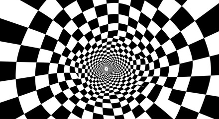 Naklejka premium Abstract Optical Illusion Black and White Vortex Pattern