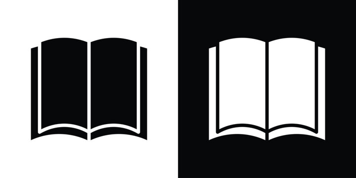 open book icon minimal logos bundle