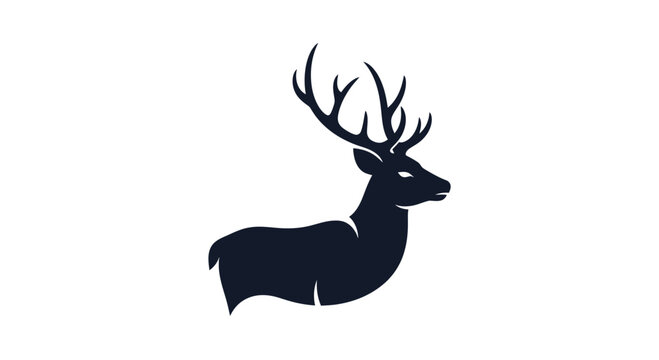 Minimalist Deer Silhouette Vector Icon