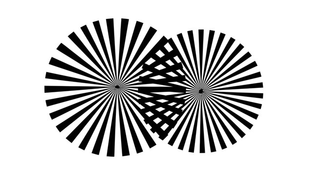 Optical Illusion Moire Pattern with Intersecting Radial Lines