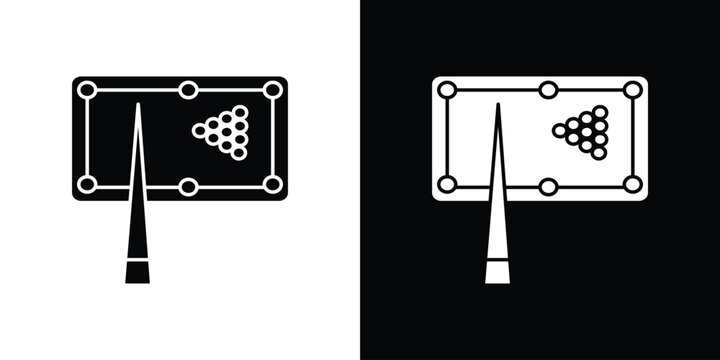 Pool table icon minimal logos bundle