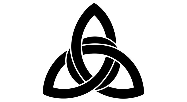 Triquetra Celtic Knot Symbol Isolated on White