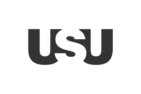 USU logo design. Initial letter U S U bold font style for tech startups, consulting, corporate branding. Creative company name, headlines typography identity, trendy logotype.