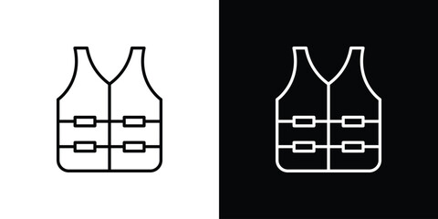 Vest jacket icon lineart symbols pack. EPS10 © David