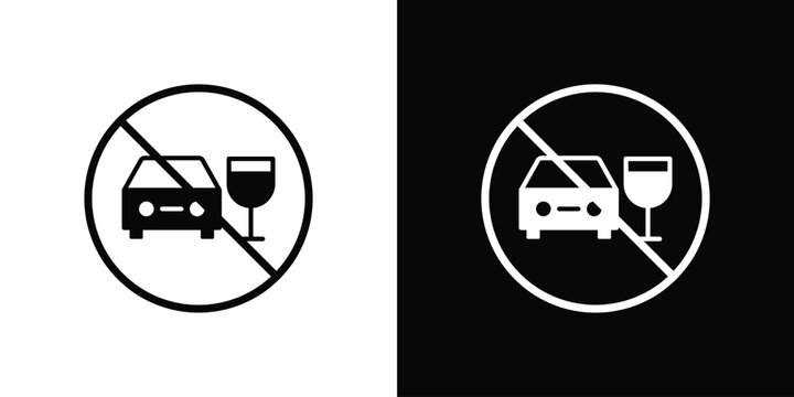 Don't drink and drive sign simple elements series