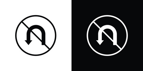No u turn road sign simple elements series © David
