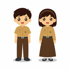 Fototapeta premium boy and girl in scout uniform