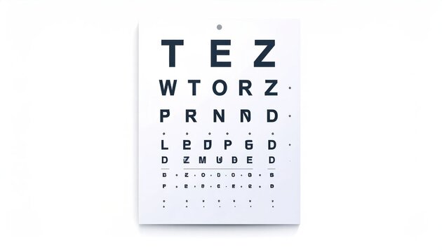 Optician vision test chart with letters for eye exam.