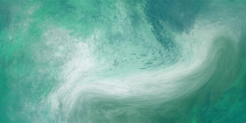 Deep emerald green abstract background featuring fluid teal marble wave watercolor wash textures ideal for luxury corporate business banners © Ashraful