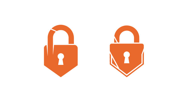 Two orange padlock icons with keyholes.