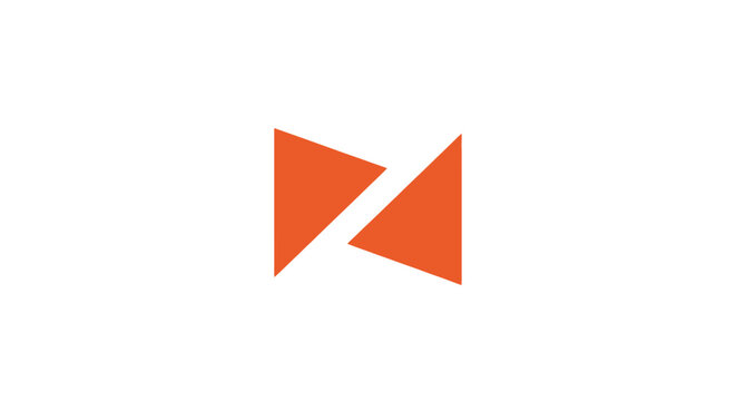 Abstract geometric orange triangle logo design.