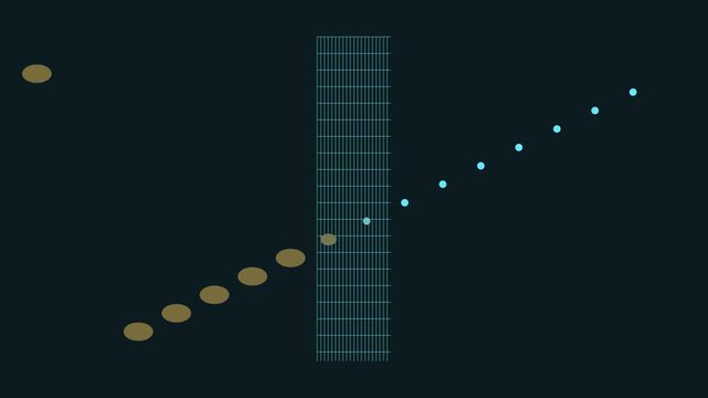 Abstract data flow animation: particles passing through digital filter grid 4k