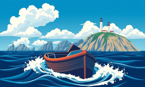 Sailing Boat On Calm Water