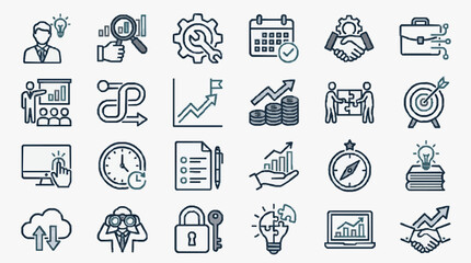 Fototapeta premium Business and Corporate Concepts Icon Set
