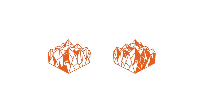 Low poly mountain range geometric design.