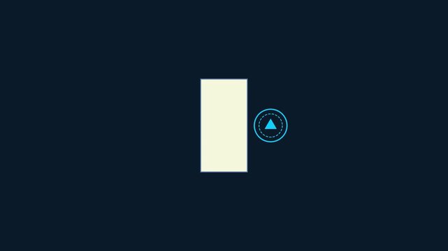 Minimalist ui loading spinner animation with rotating arrow on dark 4k background
