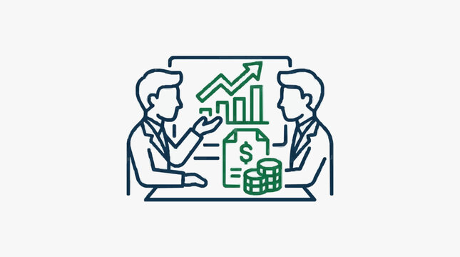 Business Meeting with Financial Growth and Investment Discussion