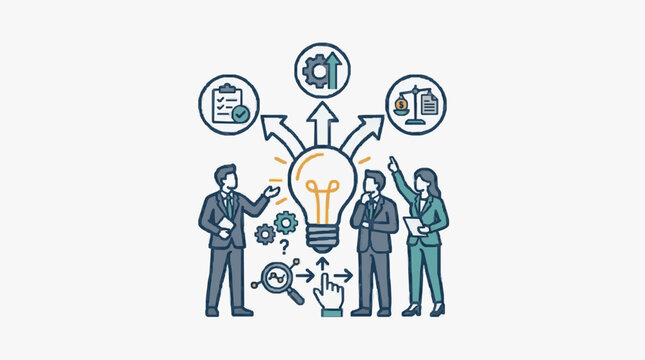 Business Team Brainstorming and Innovation Concept