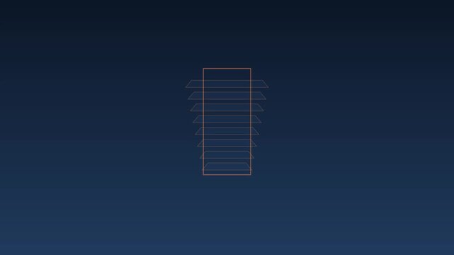 Abstract geometric motion with expanding layers and minimalist blue animation 4k background