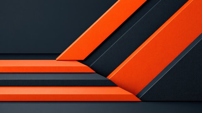 Abstract orange and dark blue textured geometric bars.