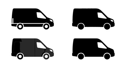 Naklejka premium Cargo van silhouettes for delivery and logistics services
