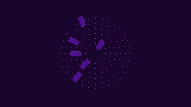 Animated circular loading spinner with floating speech bubbles and digital dots for ui ux animation 4k