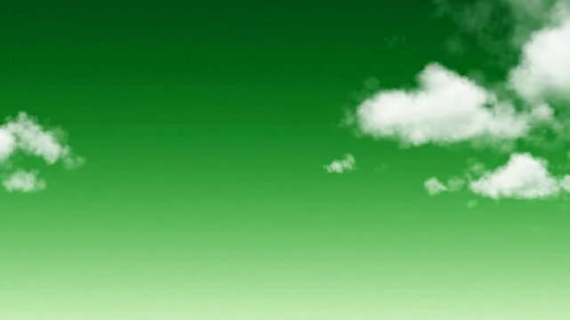 Green screen sky background, with moving clouds, for compositing and, visual effects png., ai generated chroma key