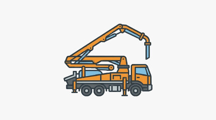 Naklejka premium Construction Boom Truck with Extended Arm.