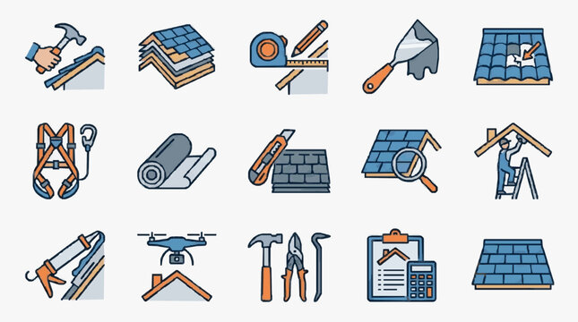 Construction Tools and Building Essentials Set.