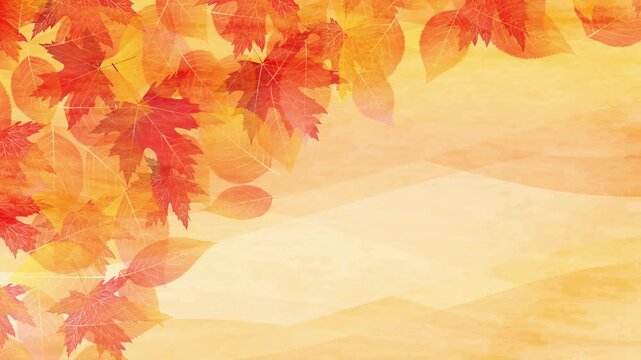 Autumn Maple Leaves Watercolor Illustration 4K