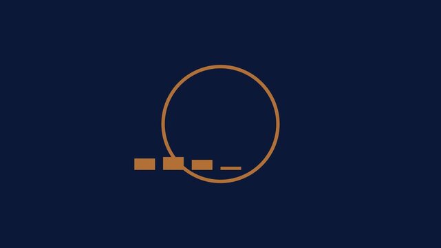 Minimalist animated loading circle with bar graph for digital interface and user experience animation 4k