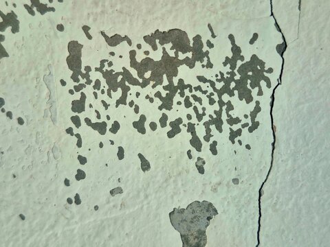 Peeling Paint and Cracks on Weathered Concrete Wall Texture
