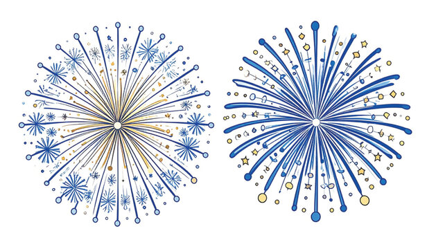 Abstract Floral Fireworks Corner Composition
