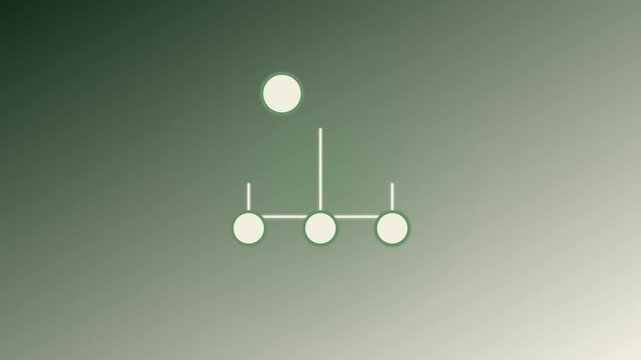 Minimalist organizational chart animation: corporate hierarchy structure and business management concept 4k