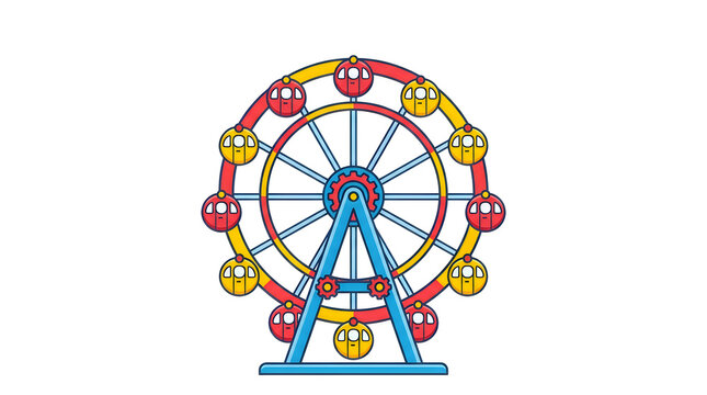 Colorful ferris wheel carnival ride illustration