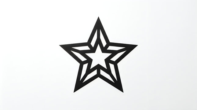 Black geometric star shape icon isolated on white background