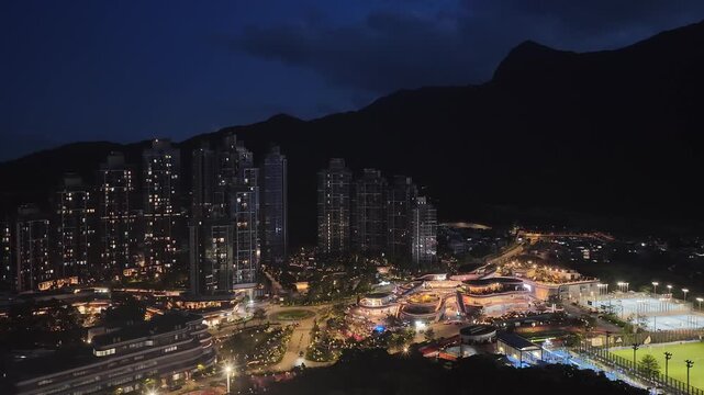 June 21 2026 Vibrant Evening Illuminated Sports Complex Atmosphere, Hong Kong