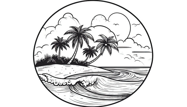 State Seal of Florida Emblem Monochrome Vector Illustration