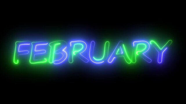 February text animation with smooth motion graphics Hello February animated text with clean motion design February typography animation on modern motion background Welcome February animate 4K video.