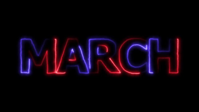 Bright hello march lettering in elegant white script on teal green bokeh background with sunburst rays and glowing circles in foreground, joyful spring greeting card concept 4K video.