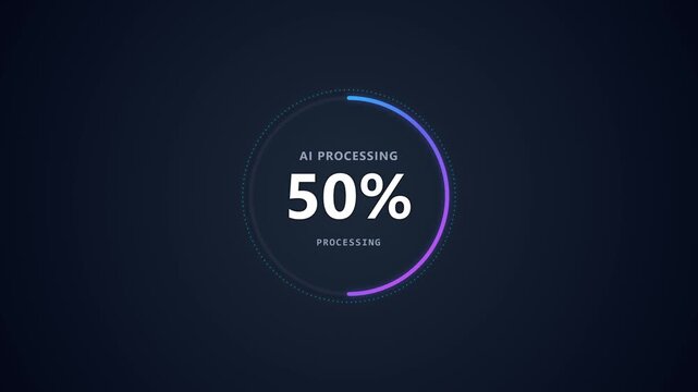 4K Futuristic HUD AI Processing Progress Bar Loading Screen