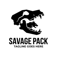 Savage pack animal skull logo © Aroma