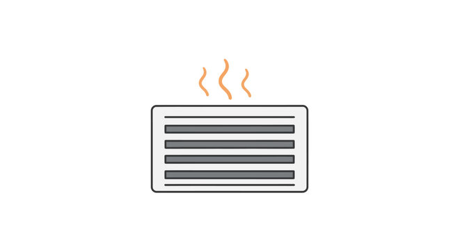 Simple air conditioning unit icon with heat.