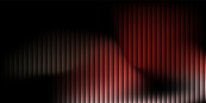 Abstract background of shiny red liquid gradient with striped effect. Wavy striped glass refraction.