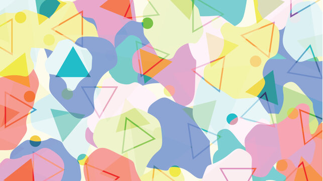 Colorful Abstract Pattern with Geometric Triangles and Organic Shapes