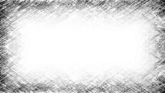 Animated grunge scribble frame overlay. Rough pencil texture video effect background 4k resolution